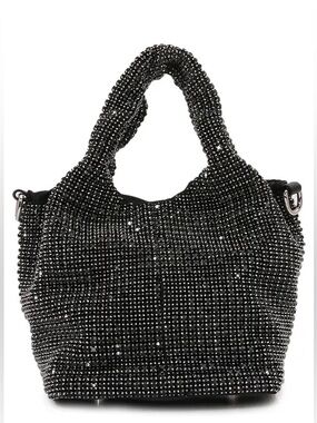 Black Crystal-Embellished Women’s Tote Bag